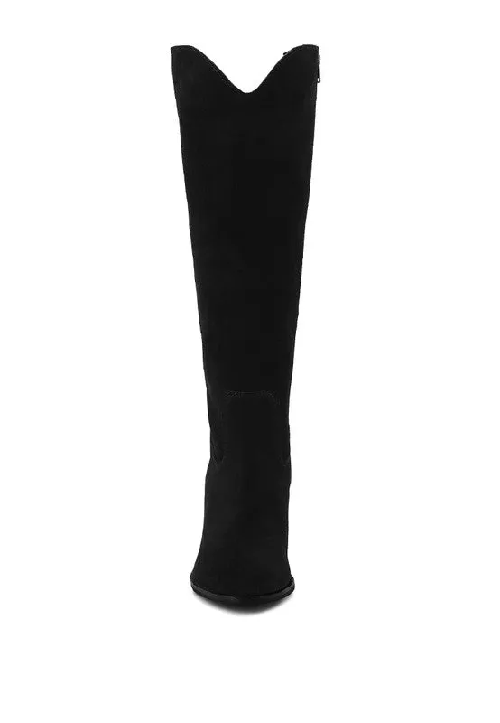 White Storm Suede Leather Calf Boots