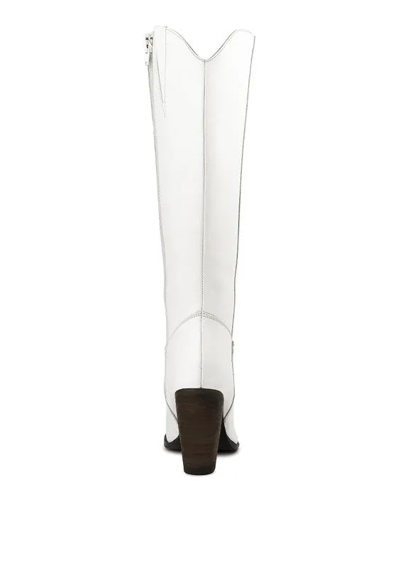 White Storm Suede Leather Calf Boots