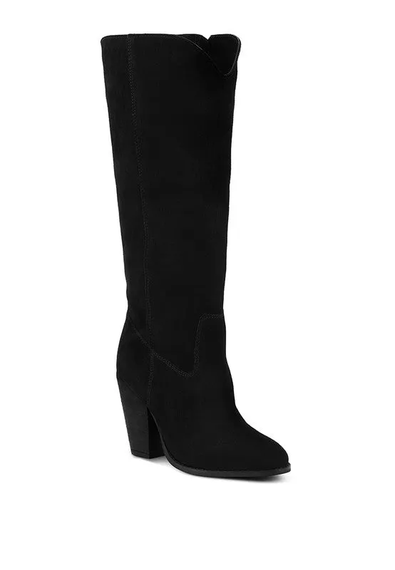 White Storm Suede Leather Calf Boots