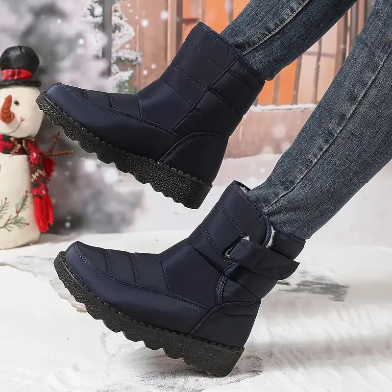 Winterlaarzen voor dames - Warm, antislip, met pluche gevoerd en klittenbandsluiting