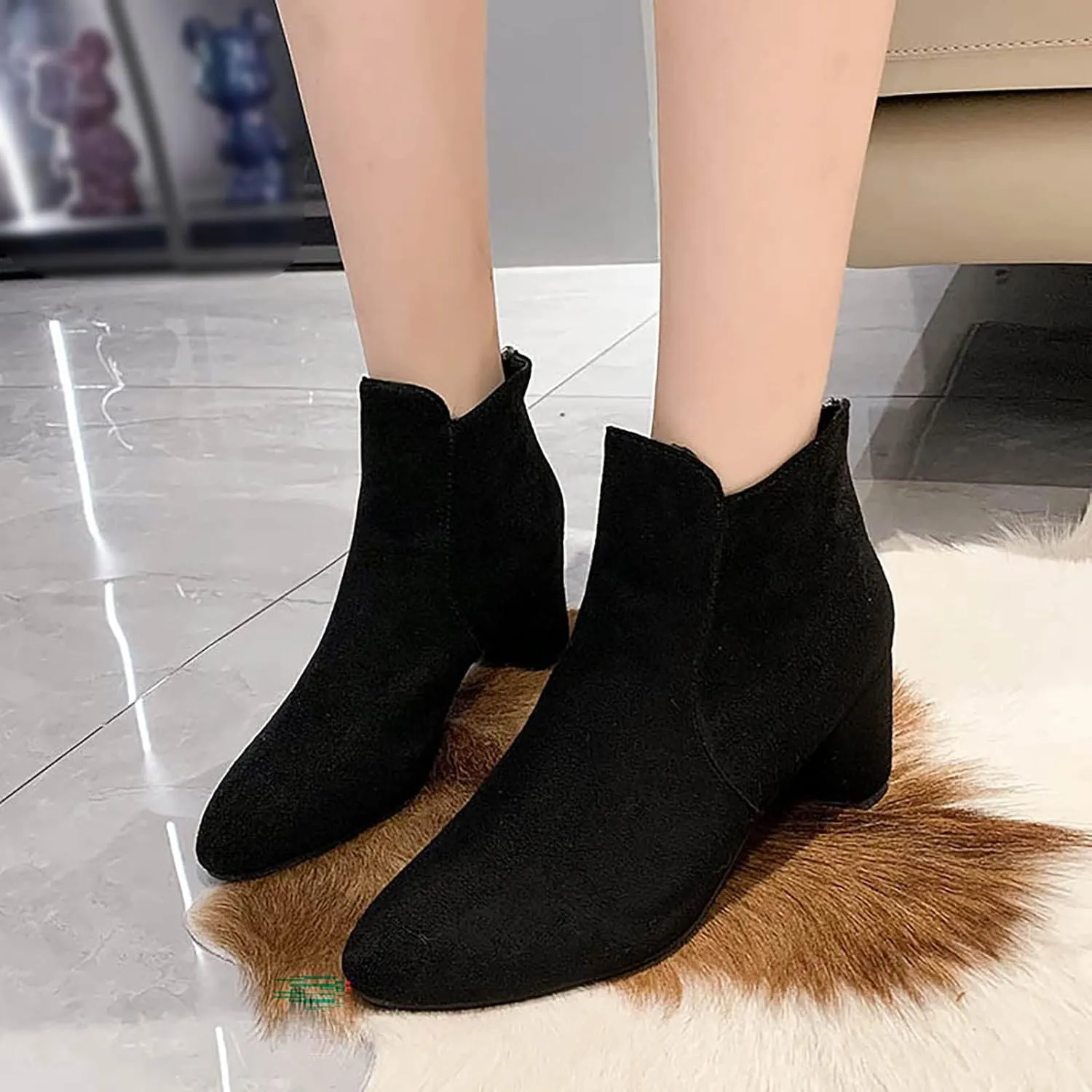 Womens Booties Ankle Women Booties Low Heel Flat Cowboy Boots for Women Mens Casual Boot Lightweight Cute Round Toe Closed Toe Wide Fit Available