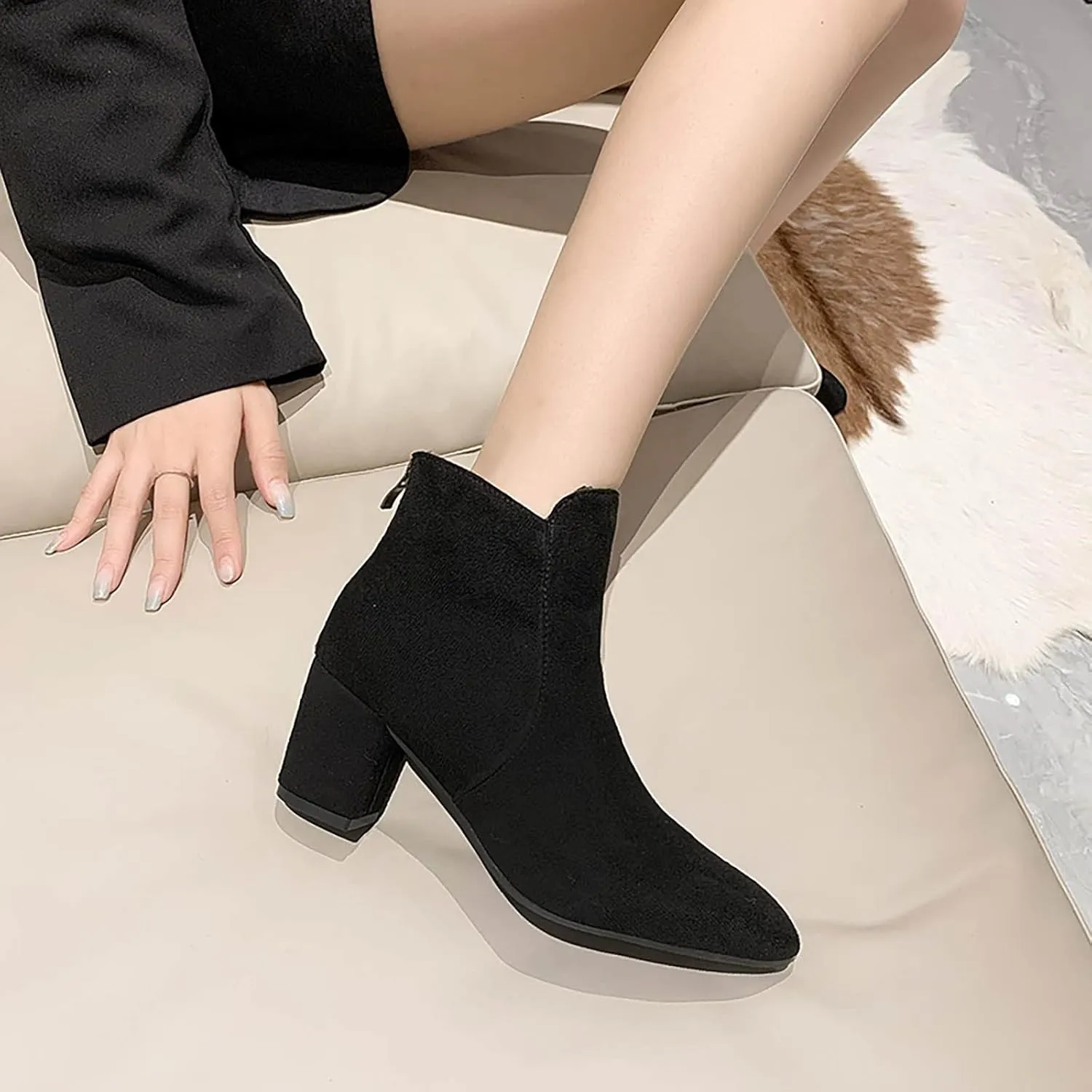 Womens Booties Ankle Women Booties Low Heel Flat Cowboy Boots for Women Mens Casual Boot Lightweight Cute Round Toe Closed Toe Wide Fit Available
