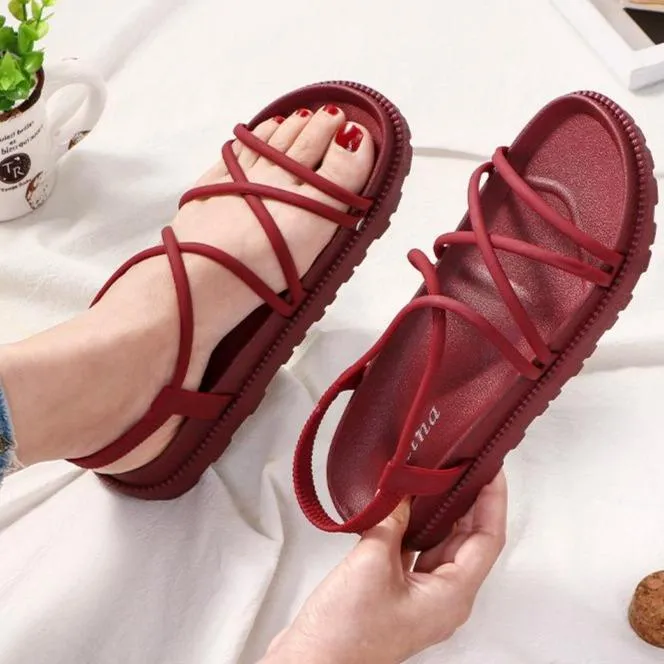 Women's casual platform criss cross sandals