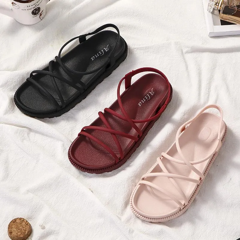 Women's casual platform criss cross sandals