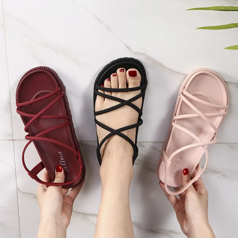 Women's casual platform criss cross sandals