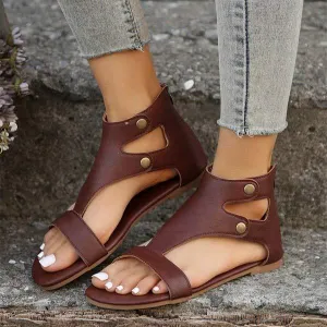 Women's Flat Zipper Peep Toe Sandals 41891232C