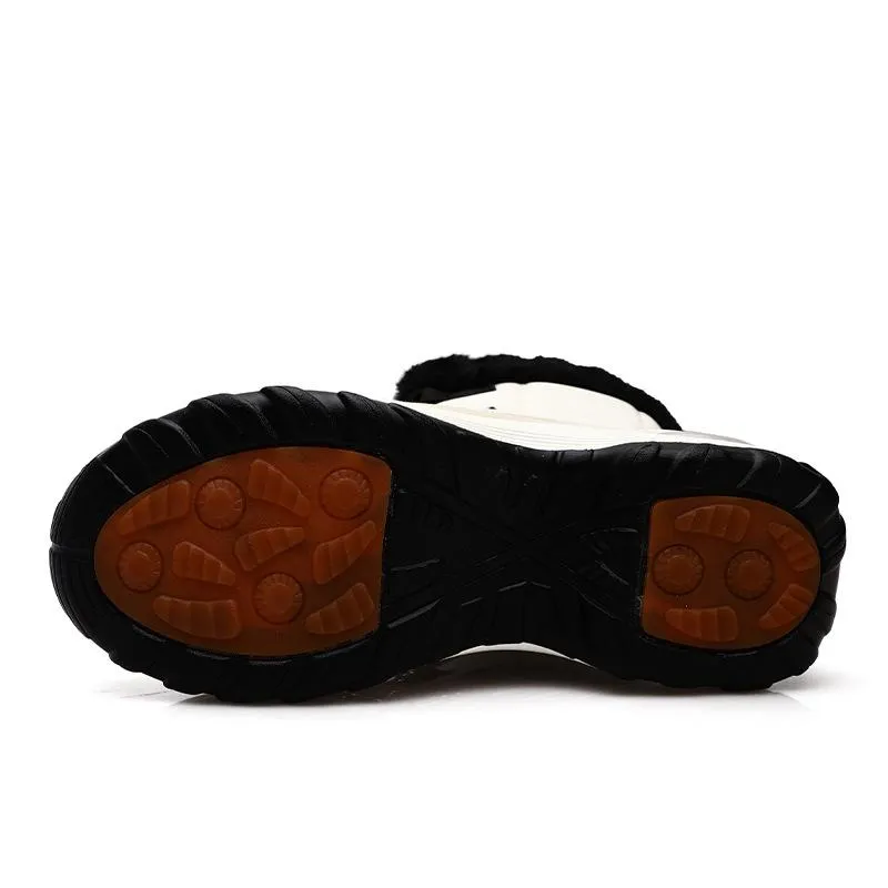 Women's warm plush lining mid calf outdoors snow boots